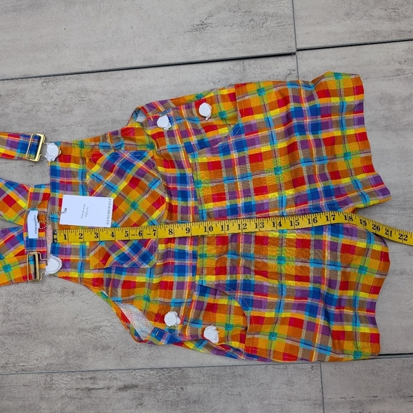 WeWoreWhat Women's Rainbow Plaid Overall Shorts Size XS NWT - Picture 8 of 9